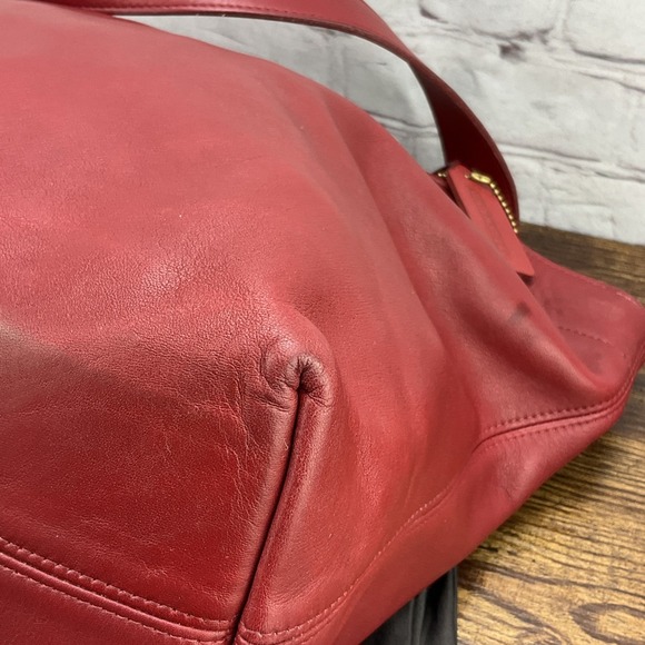 Vintage Coach Red Leather Soho Lafayette Tote Shoulder Bag Made In US W Tag 4140 - Picture 7 of 16